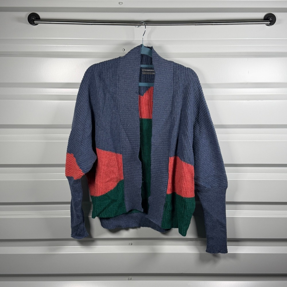 Anthropologie Colorblock Knit Mod Colorblock Cardigan Women‎ S